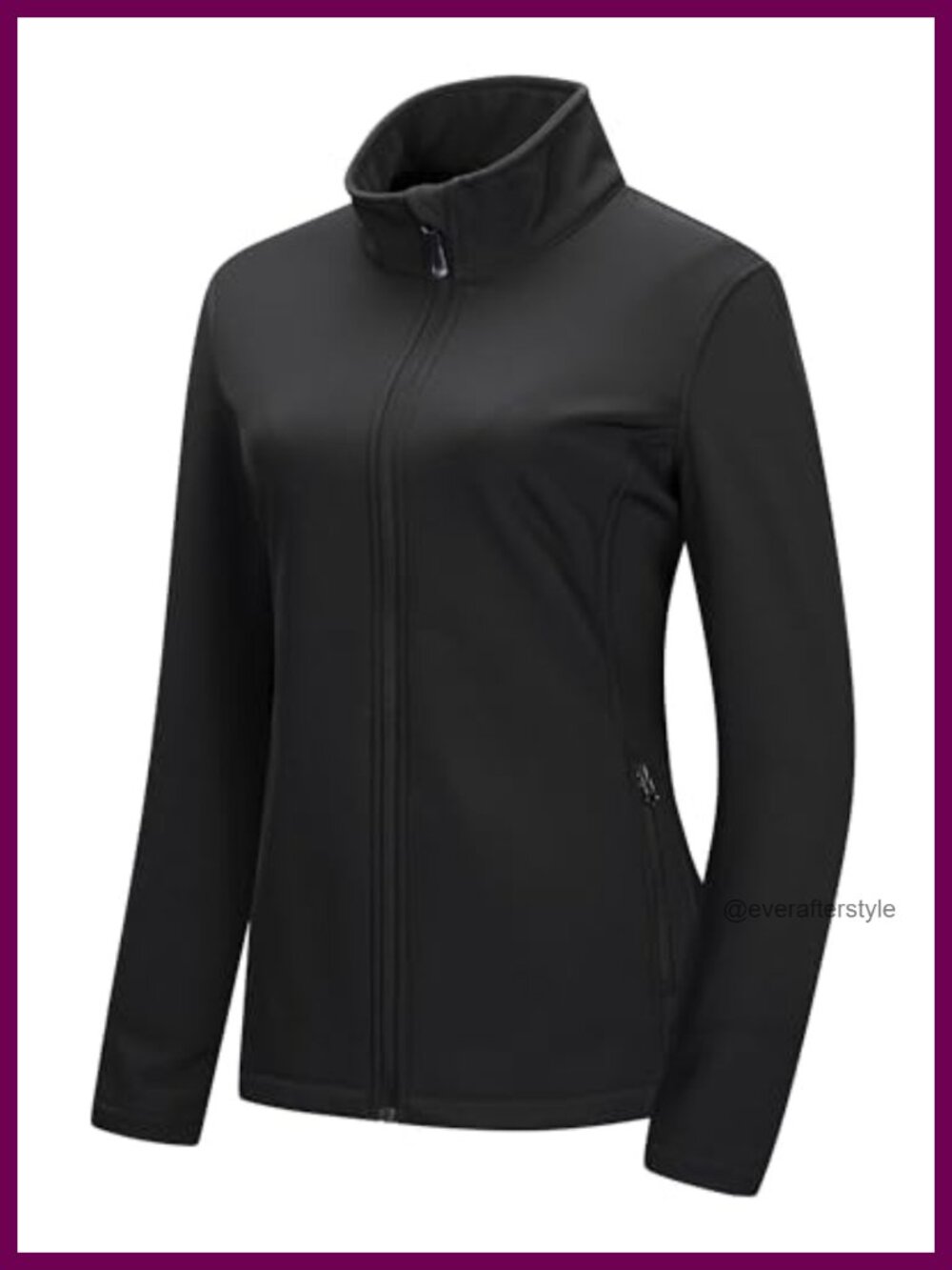 Women's Waterproof Softshell Jacket Lightweight Fleece Lined Coat Zip Up